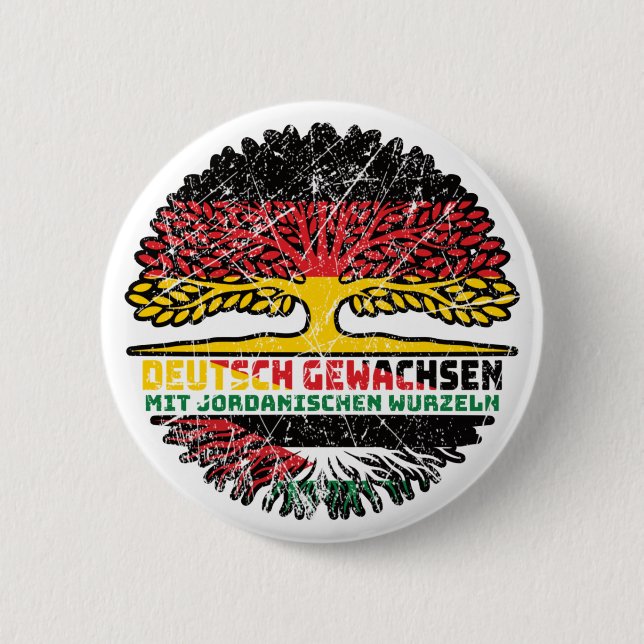 Jordanien Jordanisch Deutschland Baum Button (Front)