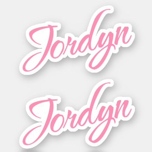 Jordyn Decorative Name in Pink x2 Sticker