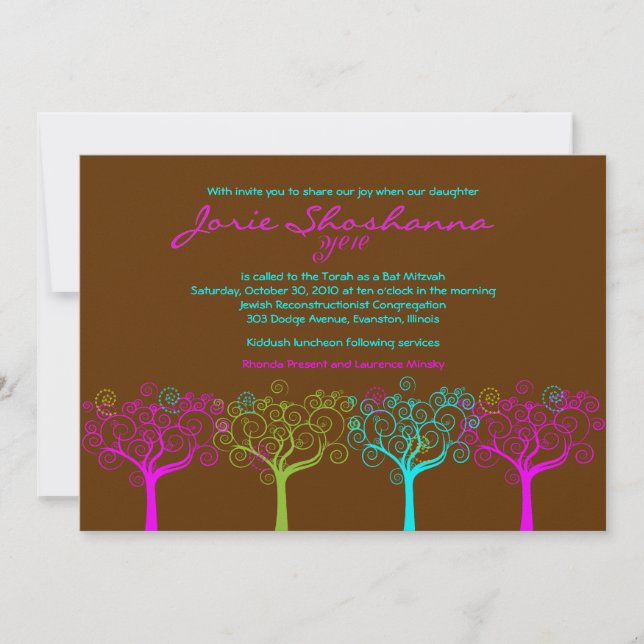 Jorie Shoshanna Custom August 29 Invitation (Front)