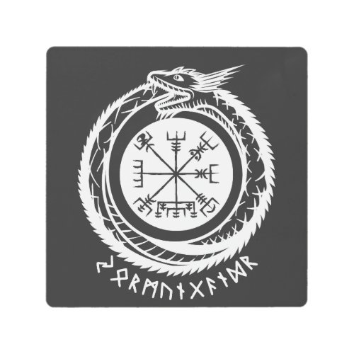 Jormungandr _ Nordic Rune Metal Print