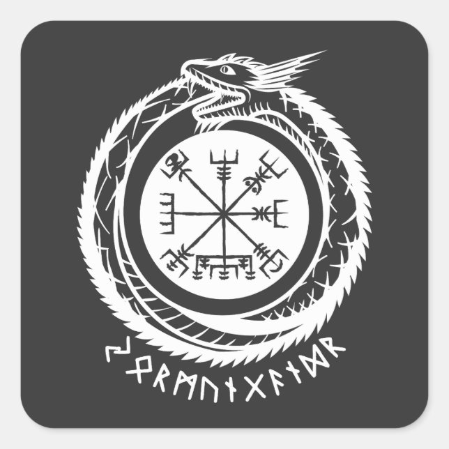 Jormungandr - Nordic Rune Square Sticker (Front)