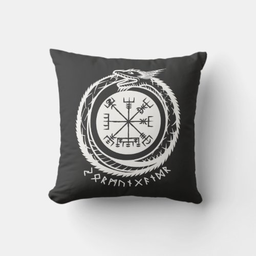 Jormungandr _ Nordic Rune Throw Pillow