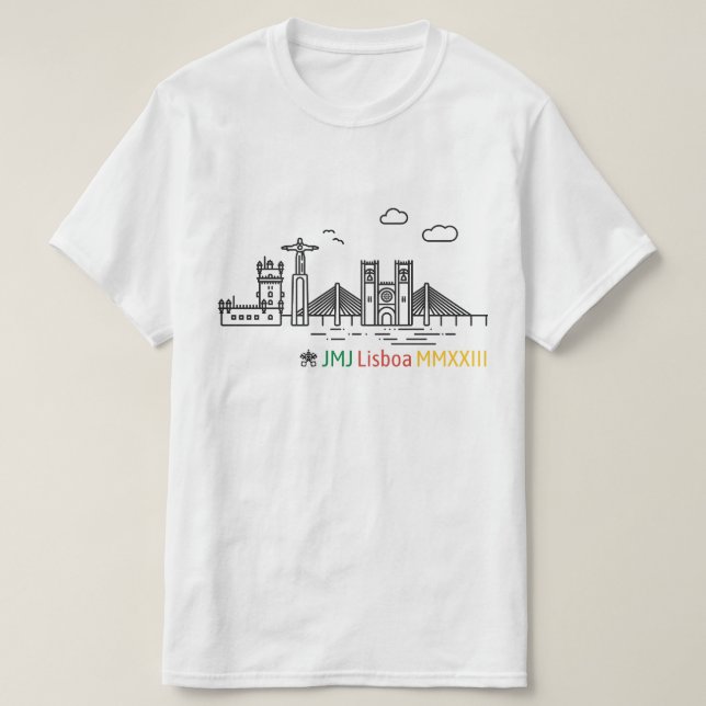 Jornada Mundial da Juventude Lisboa 2023 T-Shirt (Design Front)