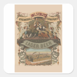 Jos Schlitz Brew Co. - Vintage Beer Square Sticker