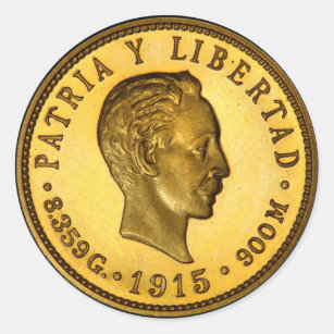 Jose Marti coin (1915) Classic Round Sticker