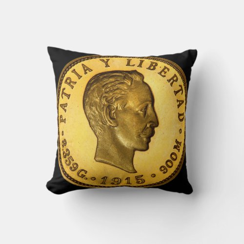 Jose Marti coin 1915 Throw Pillow