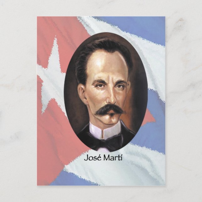 Jose Marti on Cuban Flag Postcard (Front)