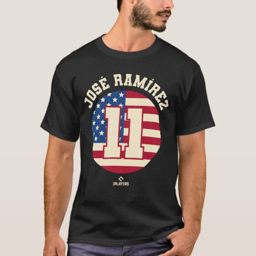 Jose Ramirez Vintage American Flag Cleveland Baseb T_Shirt