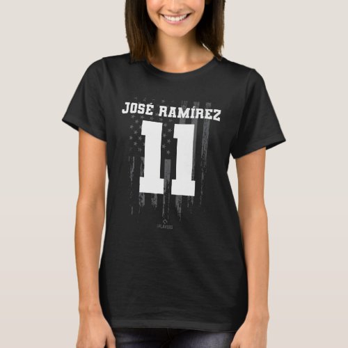 Jose Ramirez Vintage Flag MLBPA Cleveland American T_Shirt