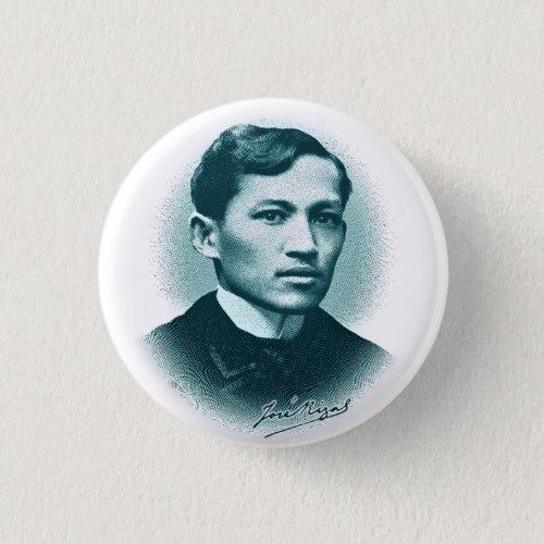 Jose Rizal Green Print Button
