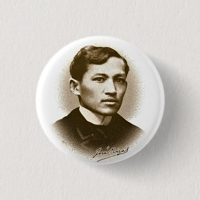 Jose Rizal (Sepia Print) Pinback Button (Front)
