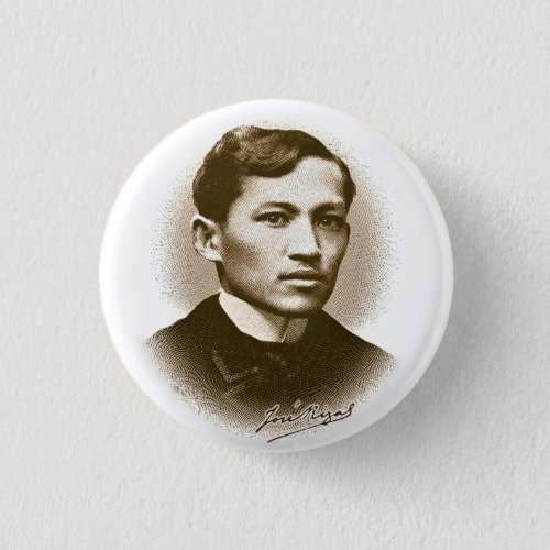 Jose Rizal Sepia Print Pinback Button