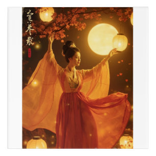 Joseon Moonlight Dance – Korean Mid-Autumn Acrylic Print