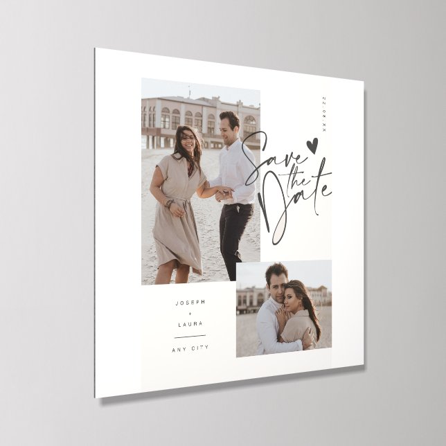 Joseph And Laura Save The Date Photo Tile (Angled)