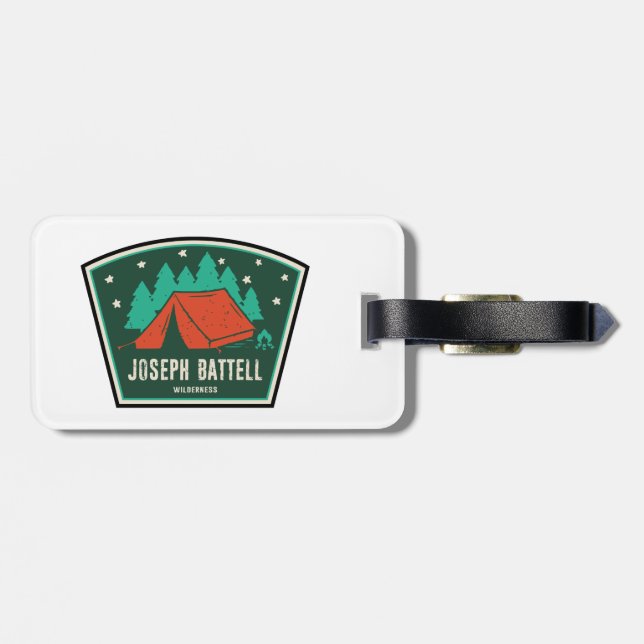Joseph Battell Wilderness Vermont Camping Luggage Tag (Back Horizontal)