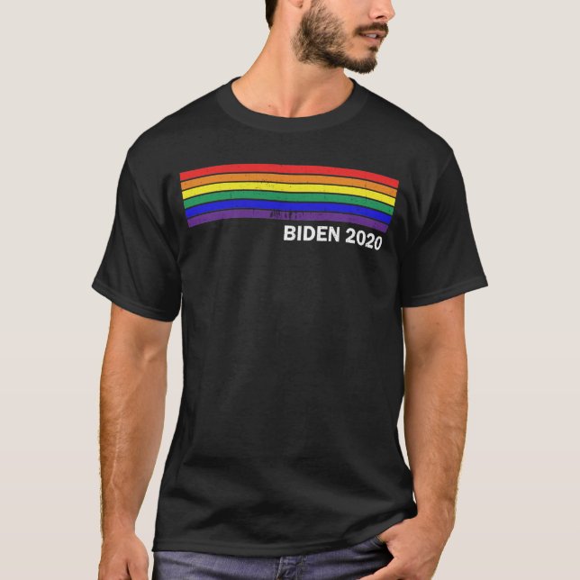 Joseph Biden For President LGBT Gay Pride Rainbow T-Shirt (Front)