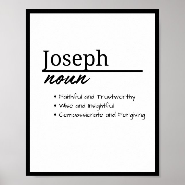 Joseph, Boy Personalized Name Definition Poster (Front)