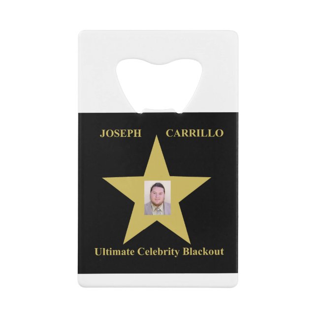 Joseph Carrillo - Ultimate Celebrity Blackout Credit Card Bottle Opener (Front)