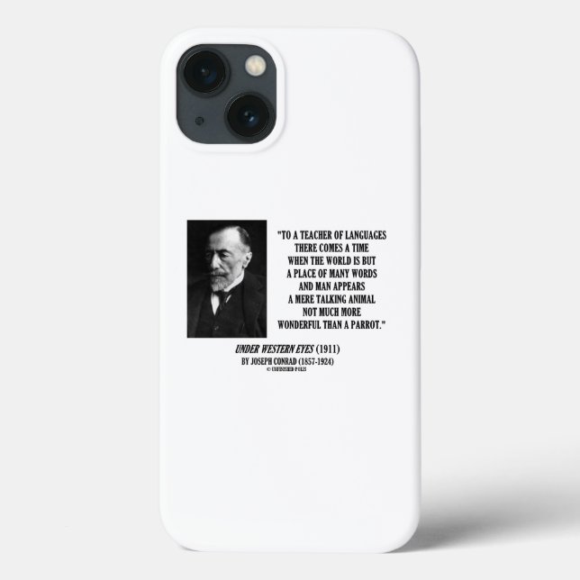 Joseph Conrad Teacher Of Languages Parrot Quote Case-Mate iPhone Case (Back)