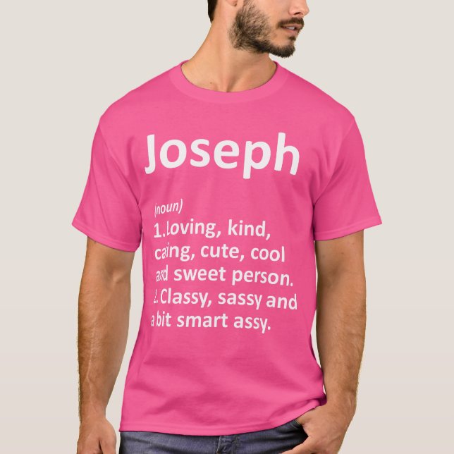 JOSEPH Definition Personalized Name Funny Birthday T-Shirt (Front)