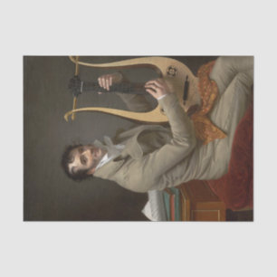 Joseph-Dominque Fabry Playing a Lyre Guitar Tissue Paper