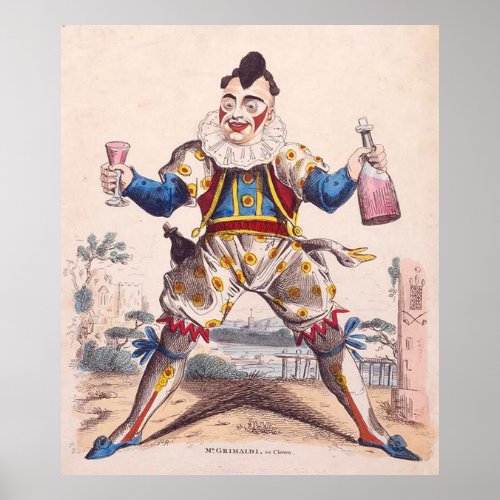 Joseph Grimaldi Clown 17781837 Poster