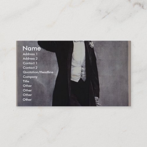Joseph Hart Vaudeville, 'Henry French' Retro Theat Business Card Template