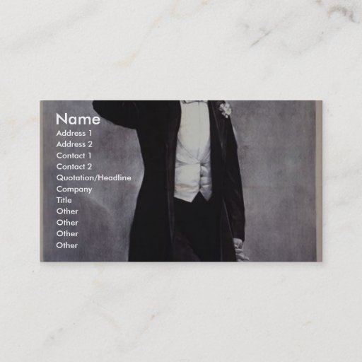 Customizable Joseph Hart Vaudeville, 'Henry French' Retro Theat Business Card Template