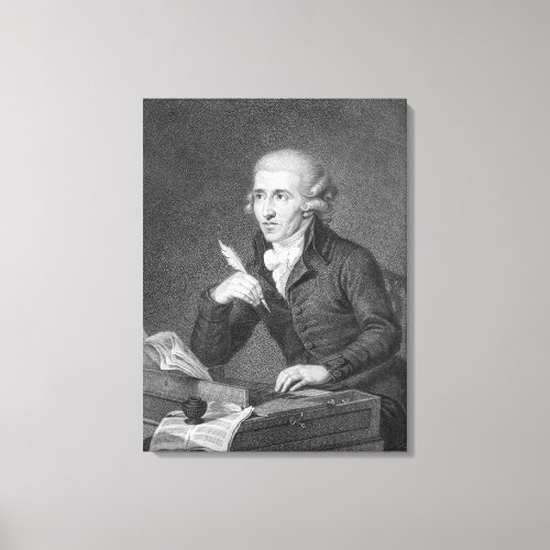 Joseph Haydn  engraved by Schiavonnetti 1792 Canvas Print