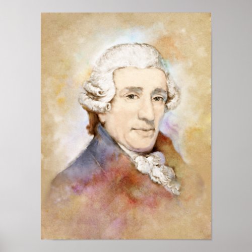Joseph Haydn Portrait in the Aquarell Style Poster