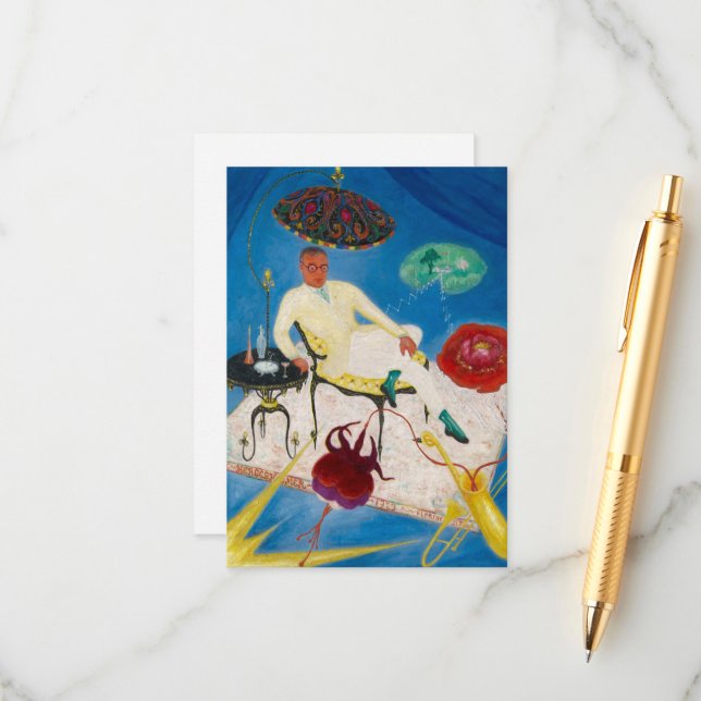 Joseph Hergesheimer by Florine Stettheimer Enclosure Card (Front/Back In Situ)