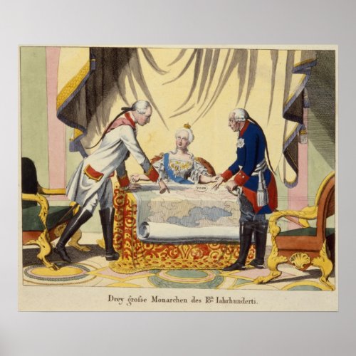 Joseph II Catherine the Great and Frederick II Poster