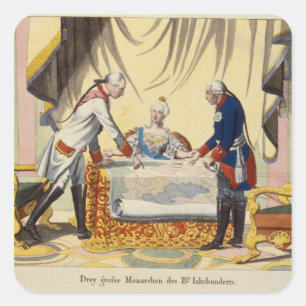 Joseph II, Catherine the Great and Frederick II Square Sticker