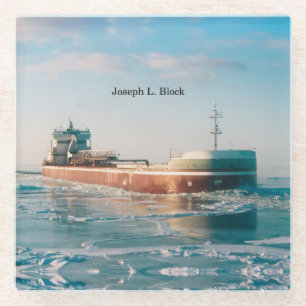 Joseph L. Block glass coaster