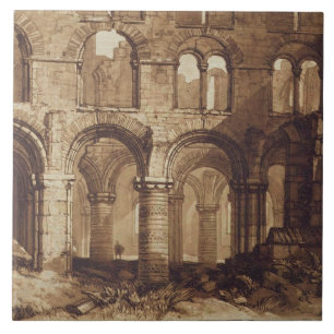 Joseph Mallord William Turner Holy Island Cathed Ceramic Tile
