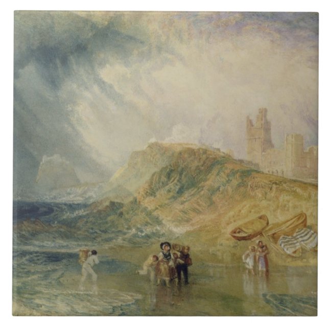 Joseph Mallord William Turner | Holy Island, North Ceramic Tile (Front)