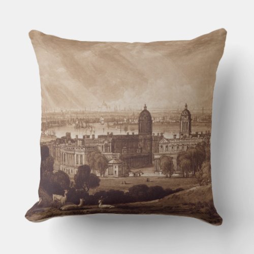 Joseph Mallord William Turner  London from Greenw Throw Pillow