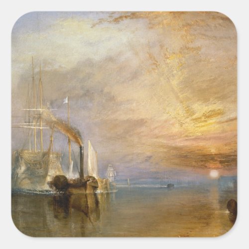 Joseph Mallord William Turner  The Fighting Teme Square Sticker