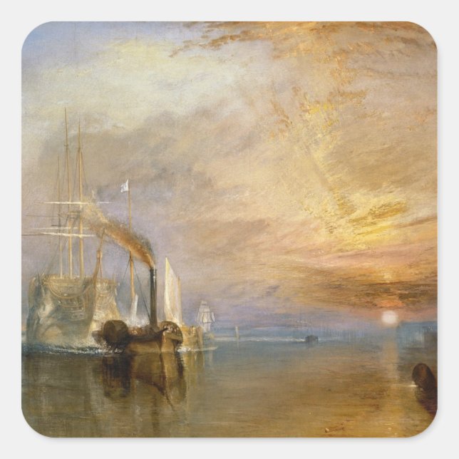 Joseph Mallord William Turner | The "Fighting Teme Square Sticker (Front)