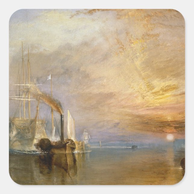 Joseph Mallord William Turner | The Fighting Temer Square Sticker (Front)