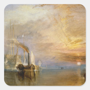 Joseph Mallord William Turner The Fighting Temer Square Sticker