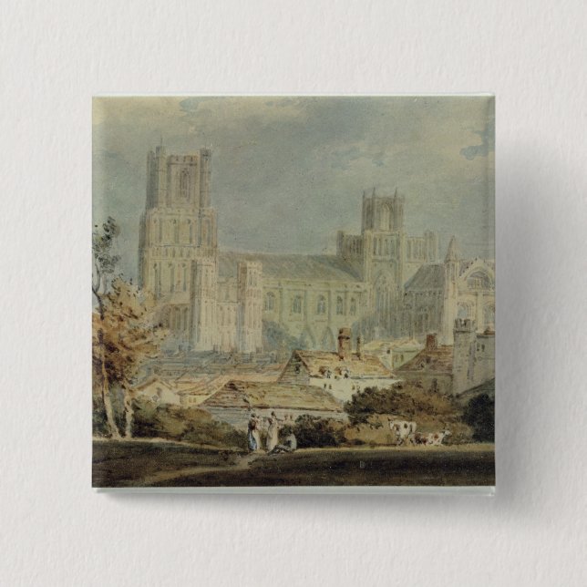 Joseph Mallord William Turner | View of Ely Cathed Button (Front)