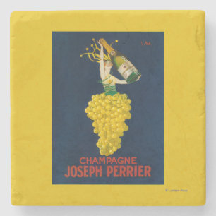 Joseph Perrier Champagne Promotional Poster Stone Coaster
