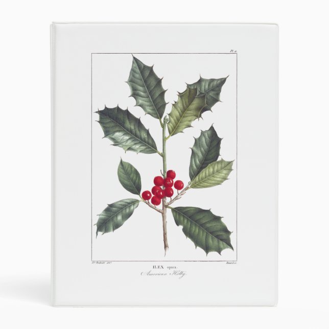 JOSEPH-PIERRE REDOUTÉ, AMERICAN HOLLY CHRISTMAS MINI BINDER (Front)