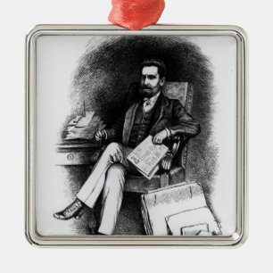 Joseph Pulitzer from 'The Curio', 1887 Metal Ornament