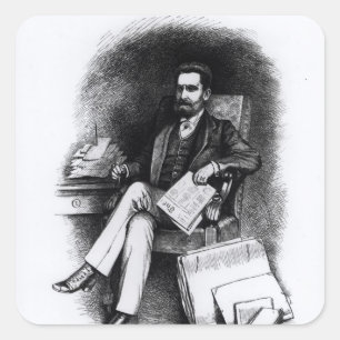 Joseph Pulitzer from 'The Curio', 1887 Square Sticker