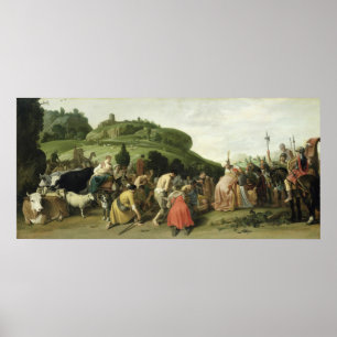 Joseph Receives his Father in Egypt, 1628 Poster