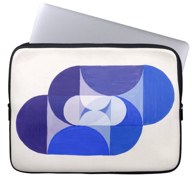 Joseph Schillinger Key Blue. Abstract geometric Laptop Sleeve (Front)