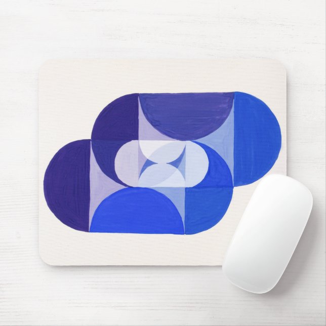 Joseph Schillinger Key Blue. Abstract geometric Mouse Pad (With Mouse)