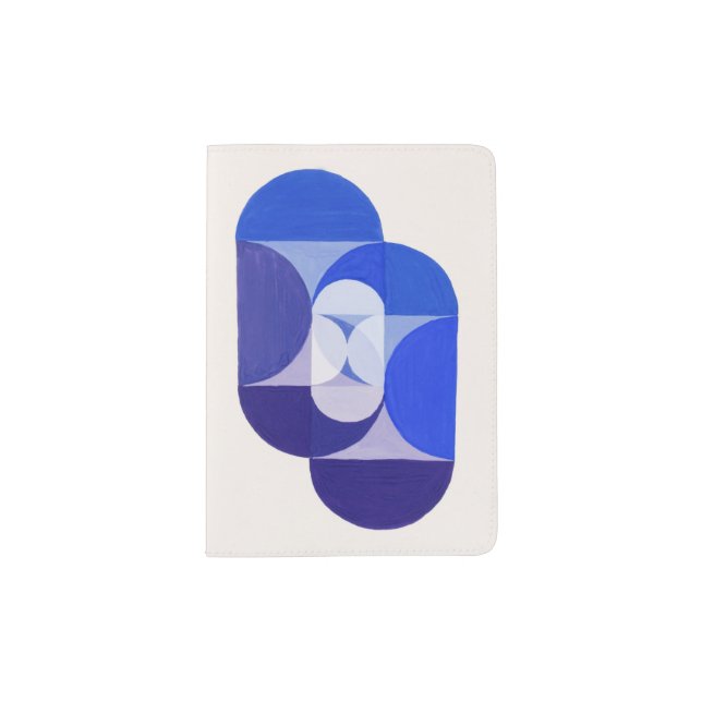 Joseph Schillinger Key Blue. Abstract geometric Passport Holder (Front)